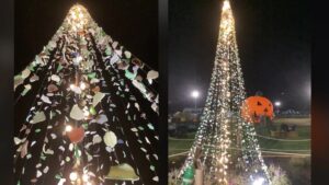 Новини світу - Американець створив 4,5-метрову ялинку з морського скла