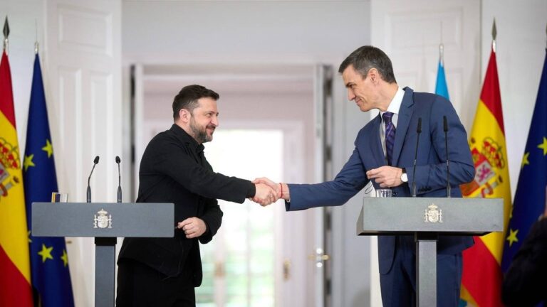 Спілкування Володимира Зеленського і Педро Санчеса з медіа