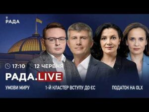 Умови миру, 1-й кластер вступу України до ЄС та податок на OLX | RADA.LIVE