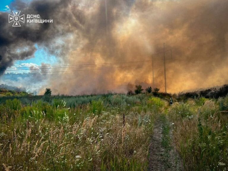 На Київщині другу добу гасять масштабну пожежу на сміттєзвалищі